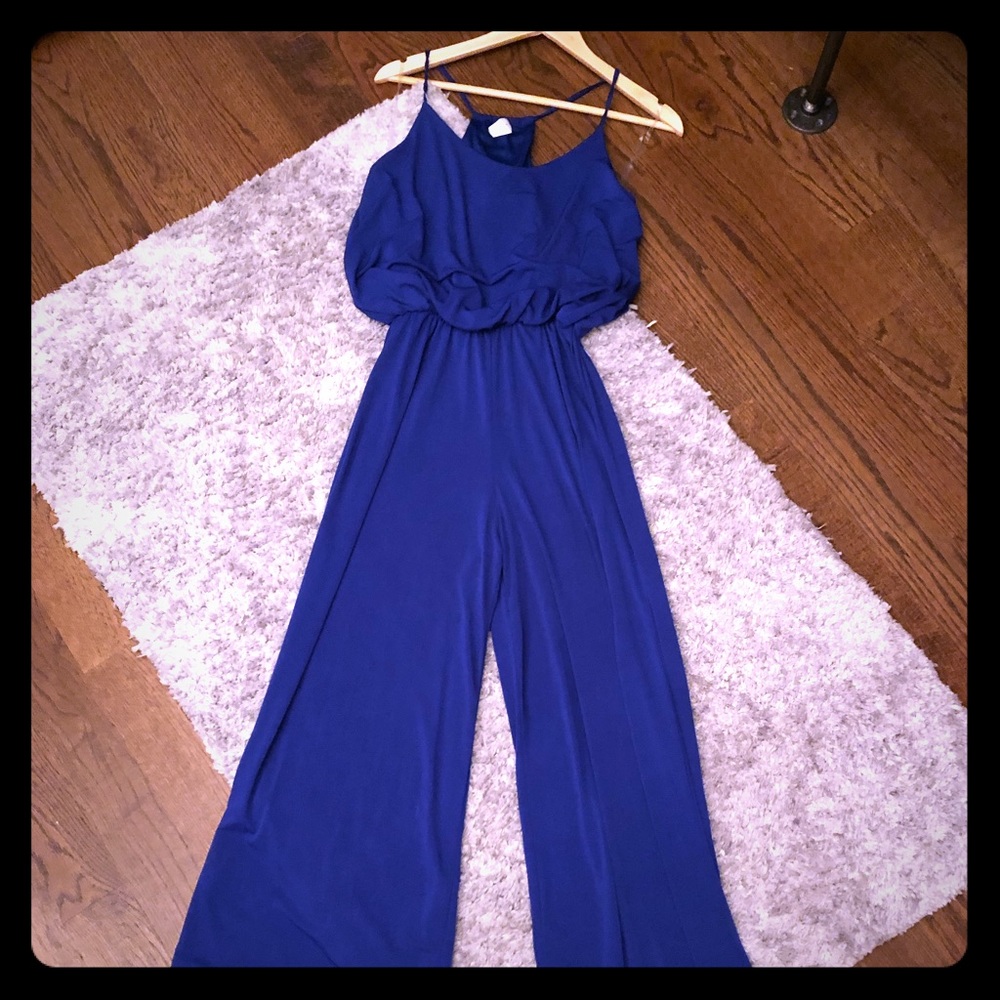 Royal blue, racer back jumpsuit